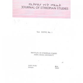 Journal of Ethiopian Studies Vol.XXXVI, No.1 (June  2003)